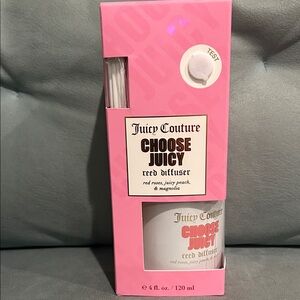 Juicy Couture Pink Reed Diffuser Set red roses, juicy peach & magnolia NIB